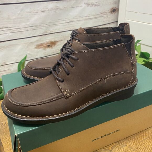 VTG Clarks Bendables Woman's Ankle Boot Brown Leather Upper 5.5M Shoes 5 1/2 M - Picture 10 of 14